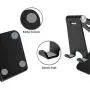 ORIbox Adjustable Cell Phone Stand, 2020 Aluminum Desktop Cellphone Stand with Anti-Slip Base and Convenient Charging Port, Fits All Smart Phones