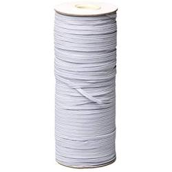 Top Hunter White 120-Yards Length 1/8" Width Braided Elastic Cord/Elastic Band/Elastic Rope/Bungee/White Heavy Stretch Knit Elastic Spool (White)