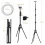 Selvim 10  Selfie Ring Light with Tripod ＆ 3 Cellphone Holders for Live Stream/Makeup/Selfie, 128 LED Bulbs 3 Light Modes 10-Level Brightness 360° Rotating, with Bluetooth Remote Control
