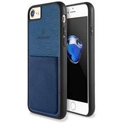 Sinjimoru iPhone SE 2020 / iPhone 8/7 Case with Card Holder, Card Wallet Cell Phone Case Cover for Apple iPhone SE 2/8 / 7. Sinji Pouch Case, Navy.