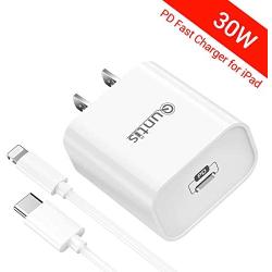 Quntis 30W iPhone Fast Charger iPad Charger, USB C Wall Charger Adapter Charging Block with 6FT C to Lightning Cable[MFi Certified] for iPhone 11 Pro Se XR XS Max X 8 Plus iPad Pro 7 Air 3 Mini 5