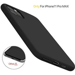 Miracase Liquid Silicone Case Compatible with iPhone 11 Pro Max 6.5 inch(2019), Gel Rubber Full Body Protection Shockproof Cover Case Drop Protection Case (Black)