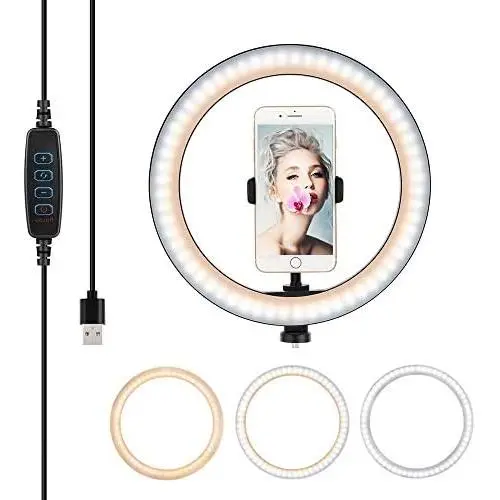 Laerion Camera Light Practical USB Interface Brightness Adjustable Fill Light Beauty lamp Selfie Ring Light On-Camera Video Lights Compatible with Phones and Cameras 6.3&quot(16cm)