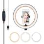 Laerion Camera Light Practical USB Interface Brightness Adjustable Fill Light Beauty lamp Selfie Ring Light On-Camera Video Lights Compatible with Phones and Cameras 6.3"(16cm)