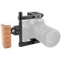 CAMVATE DSLR Video Camera Cage Stabilizer Rig with Wooden Handle for Canon Nikon Sony (Right Hand)