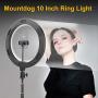 10” Selfie Ring Light with Adjustable Tripod Stand and Phone Holder for YouTube TikTok Photography,Mountdog LED Camera Circle Lights Halo Lighting Compatible with iPhone and Android Phone