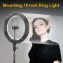 10” Selfie Ring Light with Adjustable Tripod Stand and Phone Holder for YouTube TikTok Photography,Mountdog LED Camera Circle Lights Halo Lighting Compatible with iPhone and Android Phone