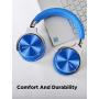 COWIN E7 PRO [Upgraded] Active Noise Cancelling Headphones Bluetooth Headphones with Microphone/Deep Bass Wireless Headphones Over Ear, 30 Hours Playtime for Travel/Work, Blue