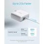 USB C Charger, Anker 60W PIQ 3.0 & GaN Tech Dual Port Charger, PowerPort Atom III (2 Ports) Travel Charger with a 45W USB C Port, for USB-C Laptops, MacBook, iPad Pro, iPhone, Galaxy, Pixel and More