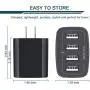 USB Wall Charger, 2-Pack Ailkin 4.8A 4-Port USB Plug Cube Portable Charging Box Wall Charger Plug, USB Charging Block, Adapter for Phone 11Pro Max/XR/XS MAX/8/7 Plus, Samsung Galaxy S5 S6 and More