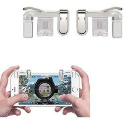 Vrutti Enterprise PUBG Mobile Trigger || Transparent || 1 Pair of Sensitive Game Triggers for PUBG/Knives Out/Rules of Survival for All Android and iOS Phones (Pack of 1) (White)