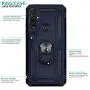 CasemartUSA Phone Case for [Motorola Moto G Power (XT2041)], [Ring Series][Navy Blue] Full Rotating Metal Ring Cover with Kickstand (Tracfone, Straight Talk, Simple Mobile, Consumer Cellular)