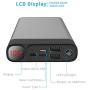 Portable Charger 30000mAh 2USB Ports/Super Bright Flashlight Portable Charger Quick Charge Phone Pad (Black 30000mAh)