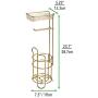 mDesign Freestanding Metal Wire Toilet Paper Roll Holder Stand and Dispenser with Storage Shelf for Cell, Mobile Phone - Bathroom Storage Organization - Holds 3 Mega Rolls - Soft Brass