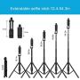 Selfie Stick Tripod,54" Extendable Tripod Stand with Cell Phone Mount Holder & Rechargeable Wireless Remote,Lightweight, Compatible with iPhone & Android Phone,Camera,Gopro