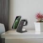 MiromTec Wireless Charger 3in1 Charging Station, Apple Watch Series 5,4,3,2, Airpods pro Fast Qi Wireless Charging Stand, Dock for iPhone, Qi Enabled Phones (with QC 3.0 Adapter)