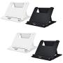Elimoons Phone Stand, 4 Pack Cell Phone Stand, Universal Foldable Tablet Stand Multi-angle Pocket Desktop Holder Cradle Compatible Phone XR XS Max X/8/7 Plus/7/6s/6/5/4 SE, Tablets(6-11"), Black/White