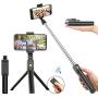 Bluetooth Selfie Stick Photo Wireless Tripod Compatible with Apple 11 Huawei Samsung Mobile Phone Live Broadcast Support Integrated Selfie Stick Multi-Function Selfie Stick Telescopic