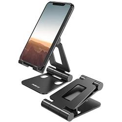 Nulaxy A4 Cell Phone Stand, Fully Foldable, Adjustable Desktop Phone Holder Cradle Dock Compatible with Phone 11 Pro Xs Xs Max Xr X 8, iPad mini, Nintendo Switch, Tablets (7-10"), All Phones