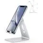 Adjustable Cell Phone Stand, OMOTON Aluminum Desktop Cellphone Stand with Anti-Slip Base and Convenient Charging Port, Fits All Smart Phones, Silver Adjustable Cell Phone Stand, OMOTON Aluminum Desktop Cellphone Stand with Anti-Slip Base and Convenient Charging Port, Fits All Smart Phones, Silver