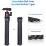 ULANZI Camera Tripod, Mini Flexible Tripod Stand with Hidden Phone Holder w Cold Shoe Mount, 1/4 Screw for Magic Arm, Universal for iPhone 11 Pro Max XS Max X 8 7 Samsung Canon Nikon Sony Cameras