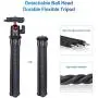 ULANZI Camera Tripod, Mini Flexible Tripod Stand with Hidden Phone Holder w Cold Shoe Mount, 1/4 Screw for Magic Arm, Universal for iPhone 11 Pro Max XS Max X 8 7 Samsung Canon Nikon Sony Cameras