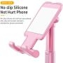 Cell Phone Stand, Jiduo Phone Holder Adjustable Height Smart Phone Accessories Compatible with Ipad Tablet for Desk Bedside Office Foldable (Pink)