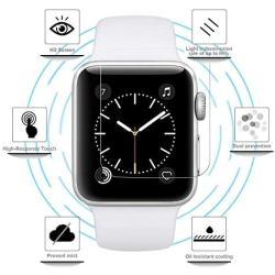 Luminira Compatible Watch 38mm Tempered Glass Screen Protector (Series 3 2 1) [9H Hardness] [Anti-Fingerprint] [Bubble Free] [Only Covers The Flat Area] Compatible Apple 38mm [3-Pack]