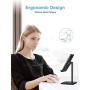 Cell Phone Stand, OMOTON Adjustable Phone Stand, Upgraded Height Increasing Desk Phone Holder for iPhone SE 2/11/ 11 Pro/XS Max, Samsung Galaxy S20/ S10 and Other Phones (3.5-7.0-Inch), Black