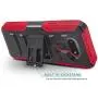 CasemartUSA Phone Case for [LG Premier Pro Plus (L455DL)], [Refined Series][Red] Cover with Kickstand & Holster for LG Premier Pro Plus (Tracfone, Simple Mobile, Straight Talk, Total Wireless)