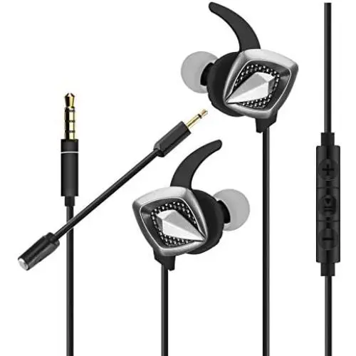 BlueFire Gaming Earphone Wired E-Sport Earphone Noise Cancelling Stereo Bass Gaming Earbuds with Mic & PC Adapter for PS4, Xbox one, Laptop, Nintendo Switch, Computer, PC, Smart Phone