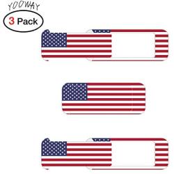 Webcam Cover 0.032in Thin - Web Camera Cover fits Laptop, Desktop, PC, Macboook Pro, iMac, Mac Mini, Computer, Smartphone,Protect Your Privacy and Security,Strong Adhensive(National Flag)