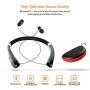 Foldable Bluetooth Headset, Beartwo Lightweight Retractable Bluetooth Headphones for Sports&Exercise, Noise Cancelling Stereo Neckband Wireless Headset (with Carry case)
