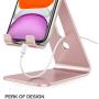 OMOTON Desktop Cell Phone Stand [Updated Solid Version], Advanced 4mm Thickness Aluminum Stand Holder for Switch, Mobile Phone, iPhone 11 Pro Xs Max Xr, Rose Gold