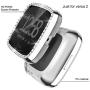 Landhoo Silver Hard Case Compatible with Fitbit Versa 2 Screen Protector Bling, PC case That Have Clarity PMMA Screen Protector and Shiny Diamond Bumper Overall Protective Cover for Women Watch.