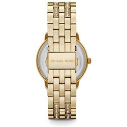 Michael Kors Womens Lady Nini Watch, Three Hand Quartz Movement with Crystal Bezel and White Logo dial