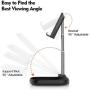 Adjustable Cell Phone Stand,licheers Foldable Cell Phone Stand for Desk,Portable Cell Phone Holder&Tablet Stand,Compatible with iPhone/iPad Mini/Kindle/Mobile Phone and More 4-9.7” Devices (Black)
