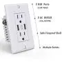NUOZHI USB Outlet,15A Duplex Receptacle with Dual USB ports (5V/4.2A), Compatible with iPhone XS/MAX/XR/X/8, Samsung Galaxy S9/S8/S7, LG, HTC & other Smartphones, ETL Listed, White 6 Pack