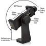 GearFend Pistol Grip Stabilizer, Tripod Table Stand with Universal Rotating Smartphone Tripod Mount & Wireless Remote Control for All iPhones, Samsung Phones, Most Mobile Phones Plus Microfiber Cloth