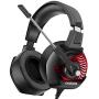 ONIKUMA Gaming Headset for PC, PS4, Xbox One, Stereo Gaming Headphones with 7.1 Surround Sound, Noise Cancelling Mic, LED Lights, Soft Ear Pads, Volume Control for Mac, Laptop, Nintendo Switch - Red