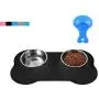 Hubulk Pet Dog Bowls 2 Stainless Steel Dog Bowl with No Spill Non-Skid Silicone Mat + Pet Food Scoop Water and Food Feeder Bowls for Feeding Small Medium Large Dogs Cats Puppies