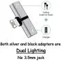 Headphone Jack Adapter for iPhone Xs/XR/X/7/7 Plus/8/8 Plus/iPad/iPod Earphone Adapter Headphone Audio Music Adapter for iPhone Dongle Cable Splitter Converter Aux Accessories (Silver+Black 2 Pack)