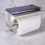 APTGAGA Toilet Paper Holder Stainless Steel Toilet Roll Holder, SUS 304 Toilet Tissue Paper Stand with Cell/Mobile Phone Shelf Wall Mounted for Bathroom Accessories