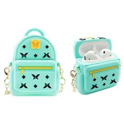 MOLOVA Case for Airpods 1&2 Case,Silicone 3D Cute Funny Cartoon Character Kawaii Bag Airpods Cover Shock Proof Compatiable with Wireless Charging Case for Kids Girls Teens Women Boys (Mint Green)