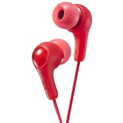 JVC Gumy in Ear Earbud Headphones, Powerful Sound, Comfortable and Secure Fit, Silicone Ear Pieces S/M/L - HAFX7R (Red)