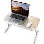Laptop Desk for Bed, TaoTronics Lap Desks Bed Trays for Eating and Laptops Stand Lap Table, Adjustable Computer Tray for Bed, Foldable Bed Desk for Laptop and Writing in Sofa and Couch Wood