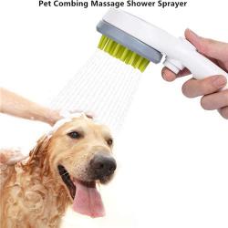 Esing Pet Combing Shower Sprayer,Water Sprinkler Brush for Dogs and Cats,Puppy Bath Scrubber,Handheld Grooming Shower Head with Soft Massage Needles