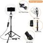Endurax 10 Selfie Ring Light with Tripod Stand and Phone Holder for iPhone Android, Dimmable LED Circle Light O Ringlight for Makeup/TikTok/Video Recording/YouTube/Streaming with Bluetooth Shutter