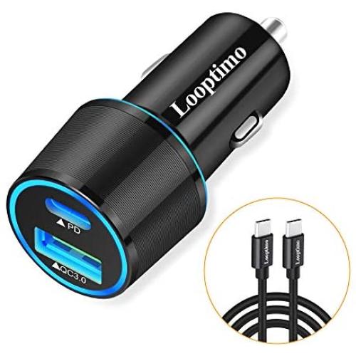 USB C Fast Car Charger Adapter,PD&QC3.0 36W Fast Charging,Compatible with Samsung Galaxy S20/S20 Plus/S20 Ultra/S10+/10e/S9,Note 10/10 Plus/9,Google Pixel 4xl/3a/3, with 3.3ft USB-C Cable