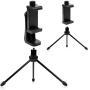 MARRRCH Tripod Phone Mount Holder Head Standard,Tripod Mount Adapter Rotatable Bracket with 1/4 Inch Screw/Adjustable Clip for iPhone, Android Cell Phone, Selfie Stick, Camera Stand (Black)